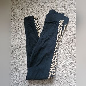 PINK VS black extra small xs cheetah print sides leggings layering skinny